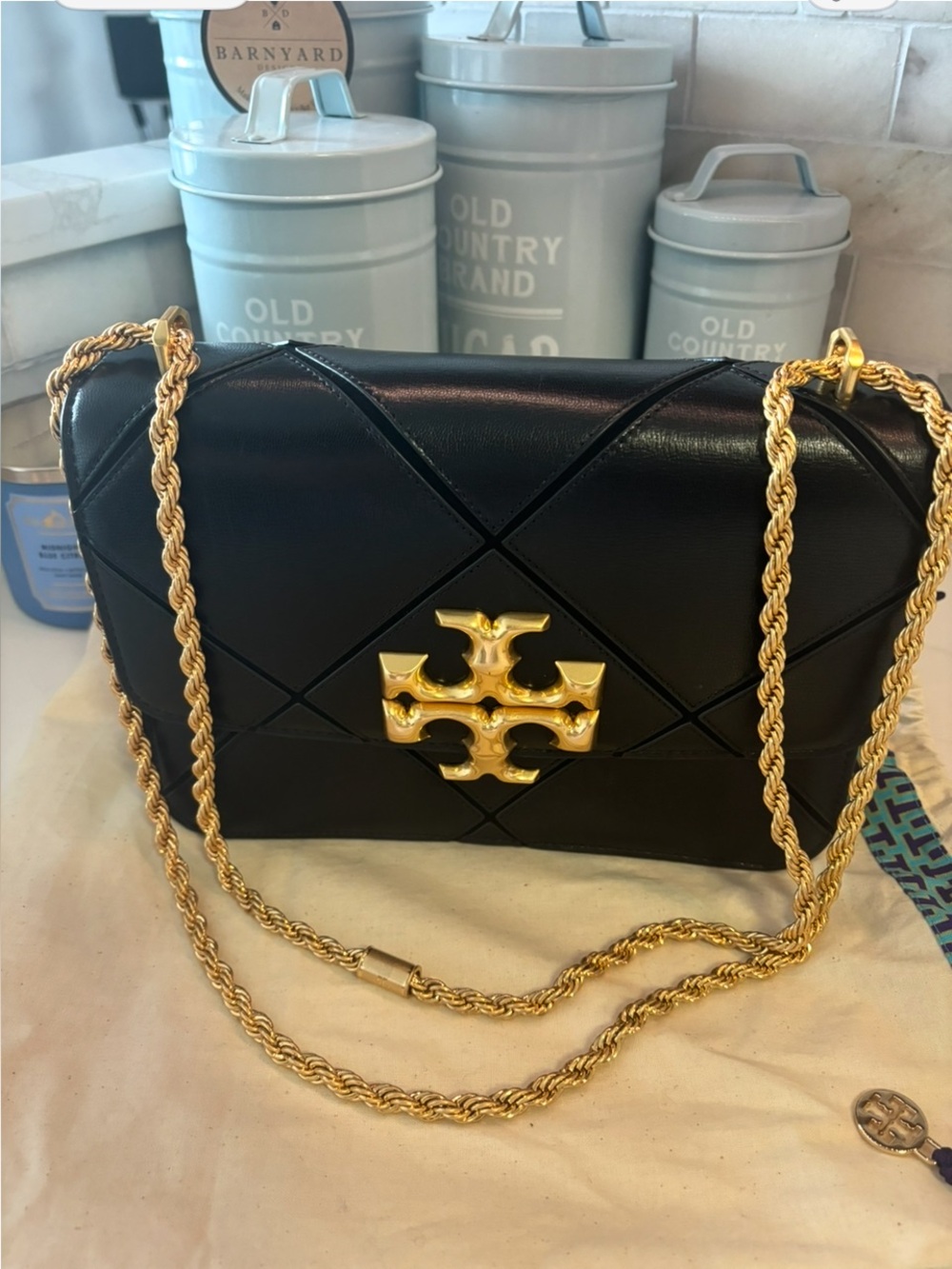 Tory Burch Black Quilted Eleanor